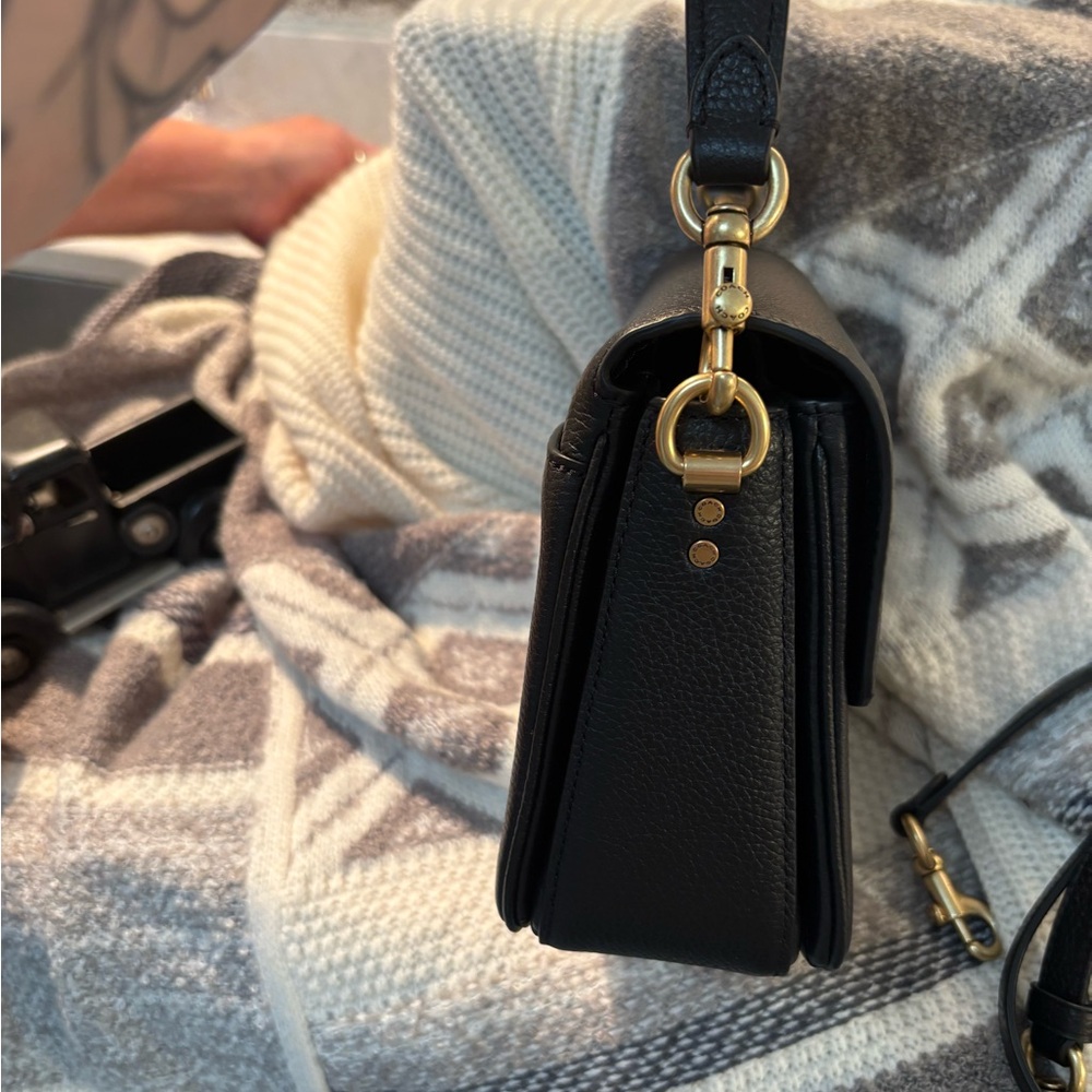 Coach Cassie 19 Black Leather Crossbody Bag - Picture 3 of 9